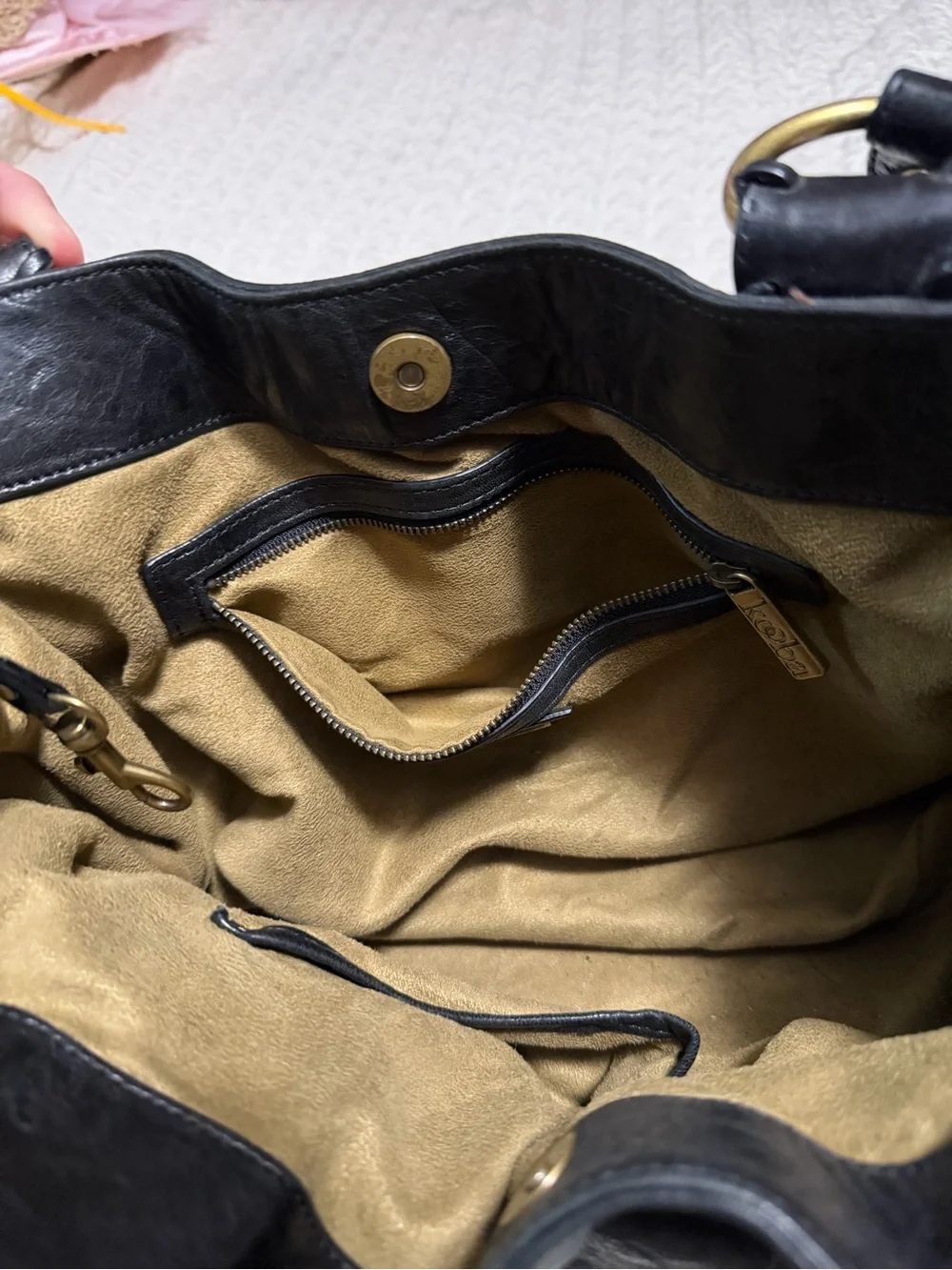 Kooba Sienna Black Distressed Leather Hobo Bag - EUC Boho Y2K